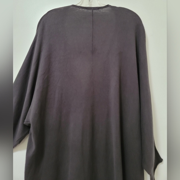 Tahari Charcoal Gray Gunther Dolman Sleeve Cotton Blend Cardigan Size Medium - Picture 13 of 15